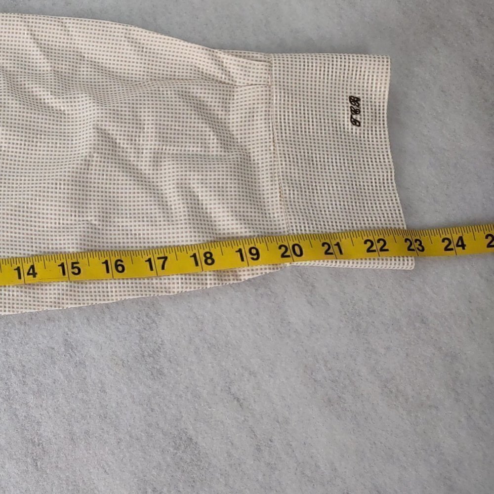 Sam Surin Gold/White Checked 8 Button Dress Shirt (See photo's for approx meas) - Picture 8 of 10